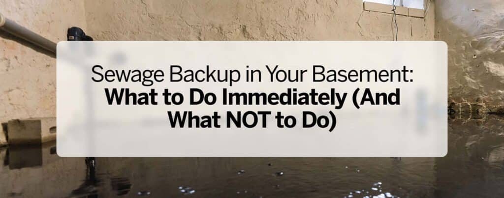 Instructions for immediate actions and precautions regarding a backup found in the basement